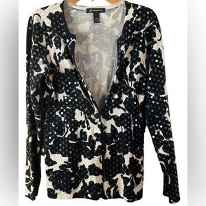 INC International Concepts Sequin Long Sleeve One Button Cardigan Cinched waist